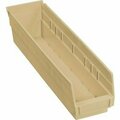 Quantum Storage Systems Nesting Storage Shelf Bin, Plastic, 4-1/8 in W in x 17-7/8 in D in x 4 in H, Beige QSB103IV